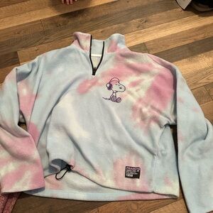 Peanuts Women's Pastel Tie-Dye Cowl Sweater